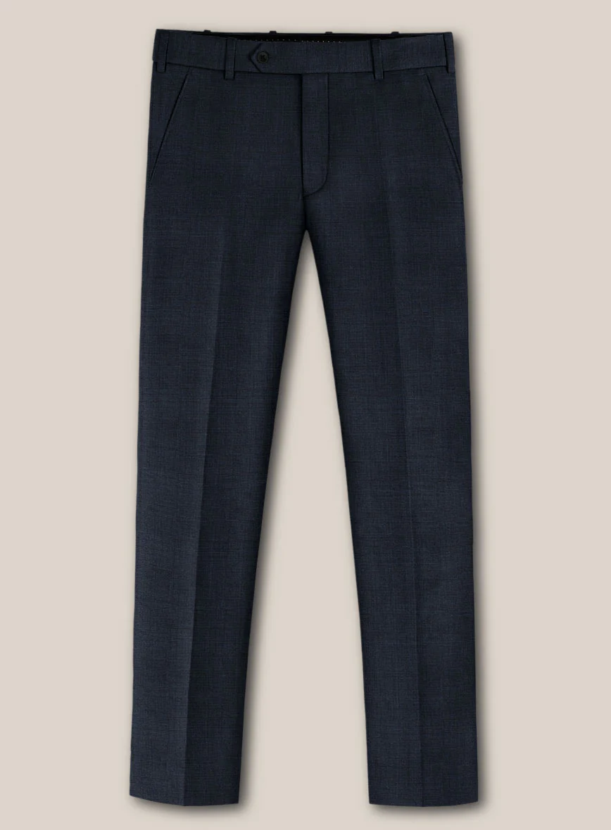 Scabal Cosmopolitan Nailhead Dark Blue Wool Pants - Image 2