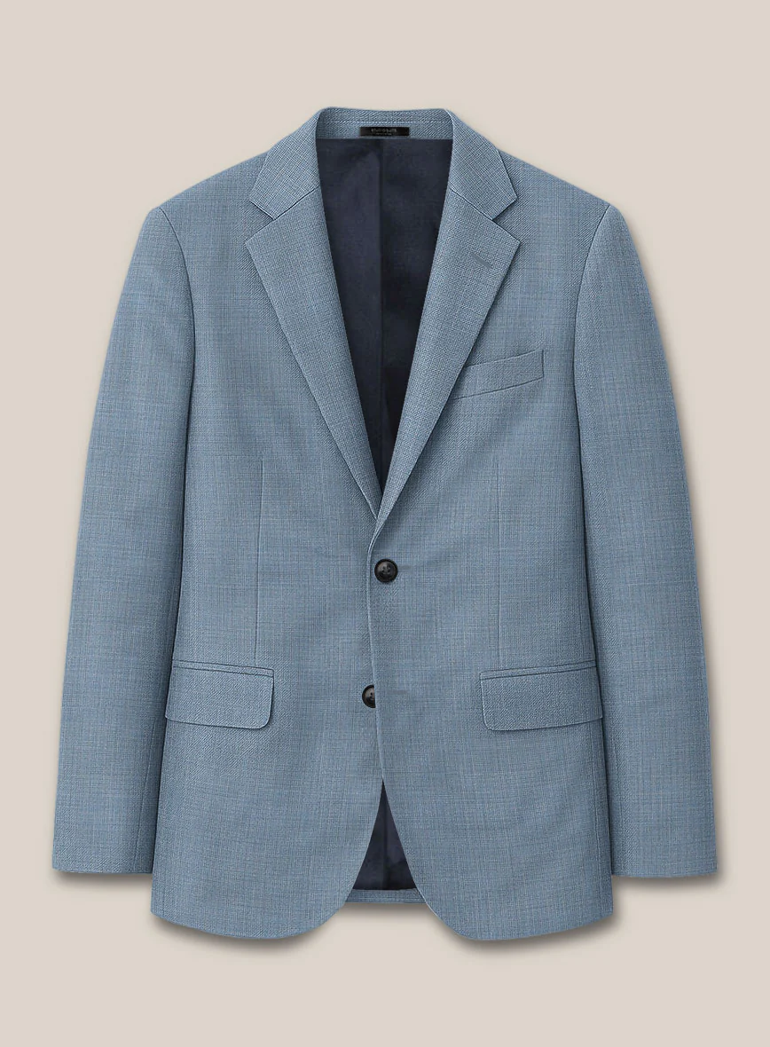 Scabal Cosmopolitan Nailhead Light Blue Wool Suit - Image 4