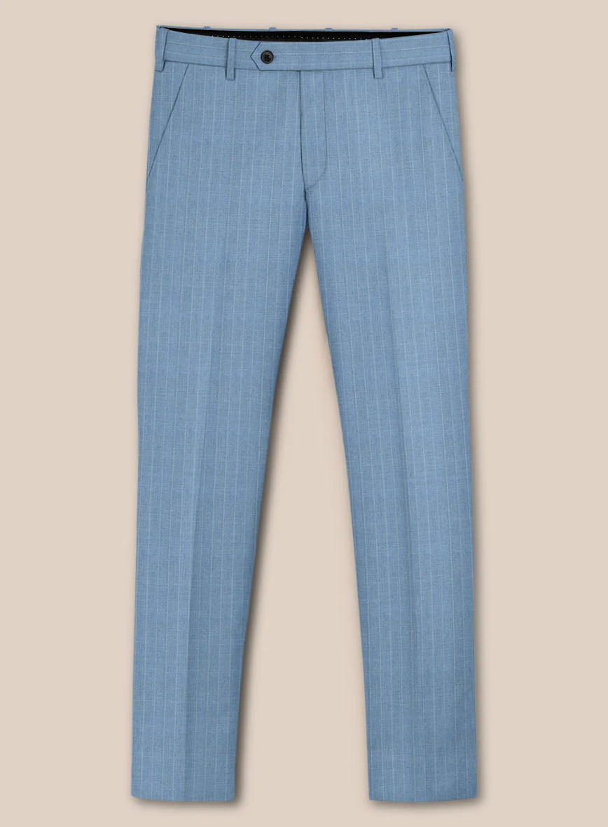 Scabal Cosmopolitan Pinstripe Blue Wool Suit - Image 5