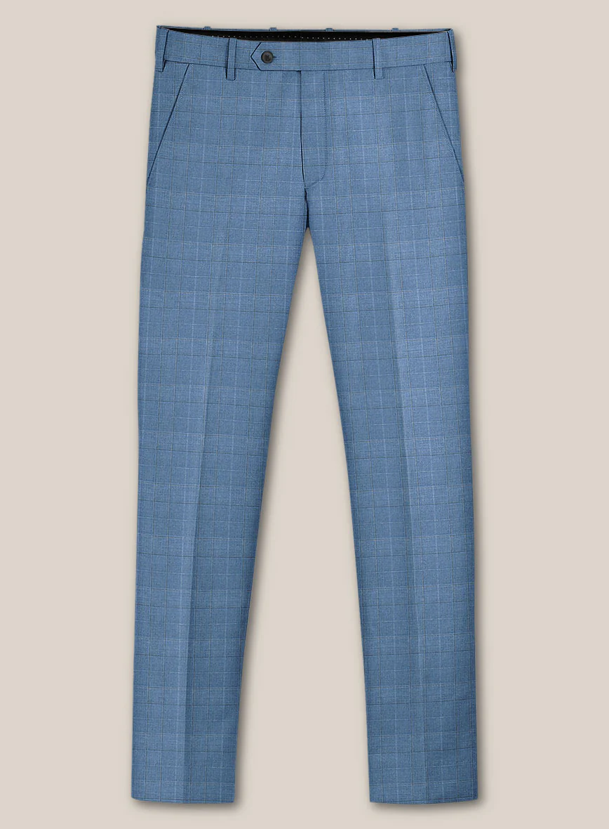 Scabal Cosmopolitan Prince Light Blue Wool Pants - Image 2