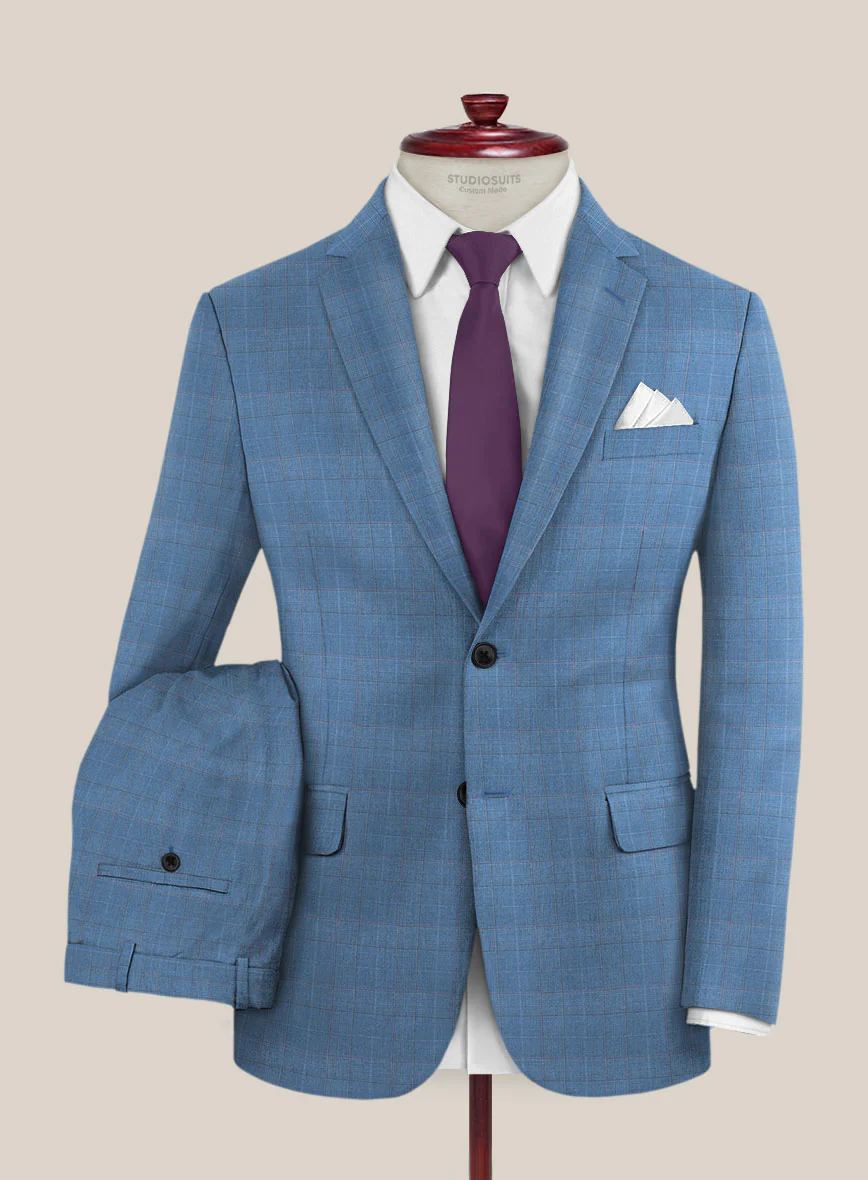 Scabal Cosmopolitan Prince Light Blue Wool Suit - Image 2