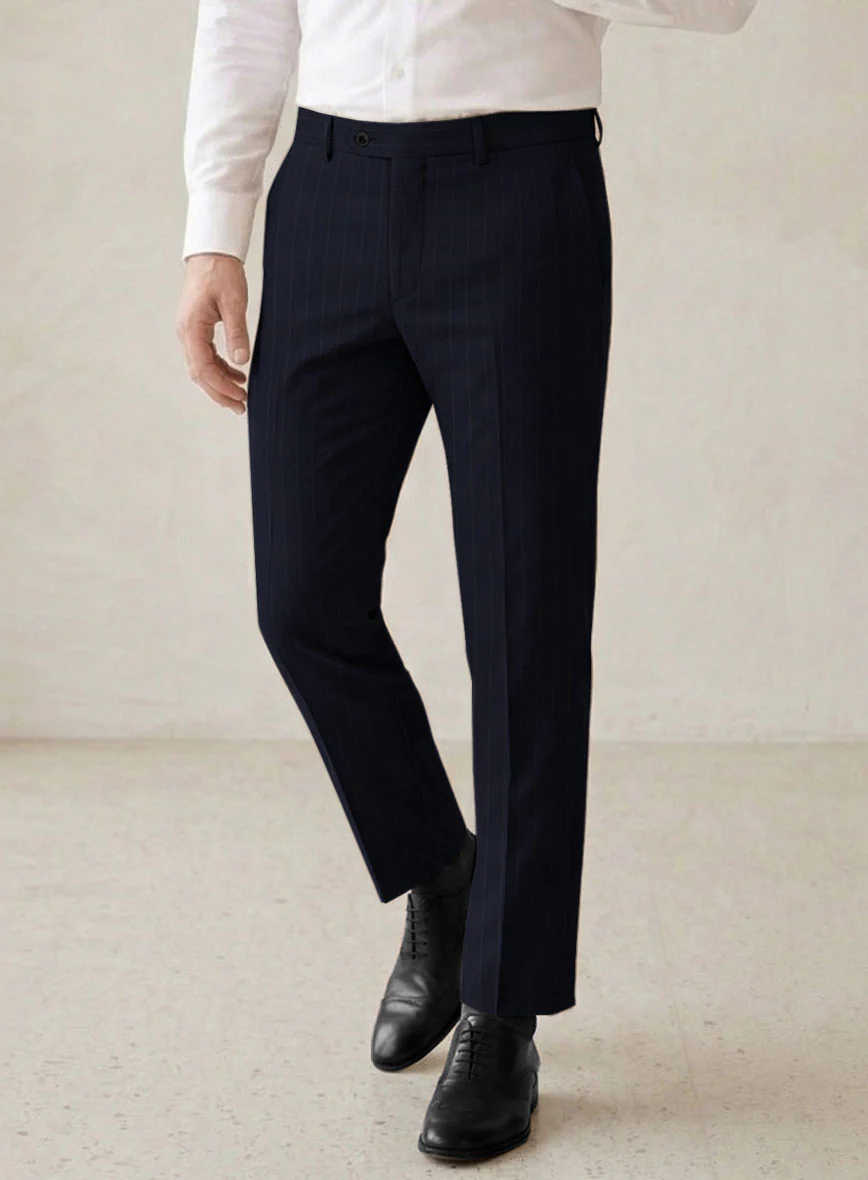 Scabal Cosmopolitan Stripe Blue Wool Suit - Image 6