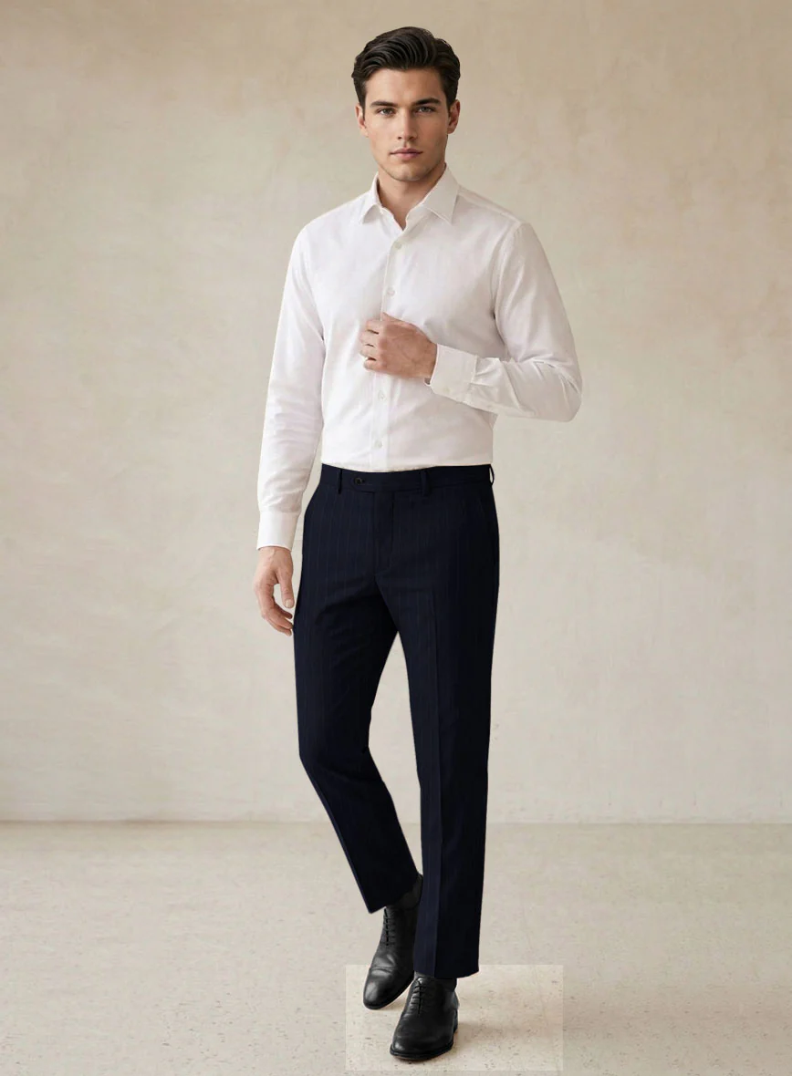 Scabal Cosmopolitan Stripe Blue Wool Suit - Image 7