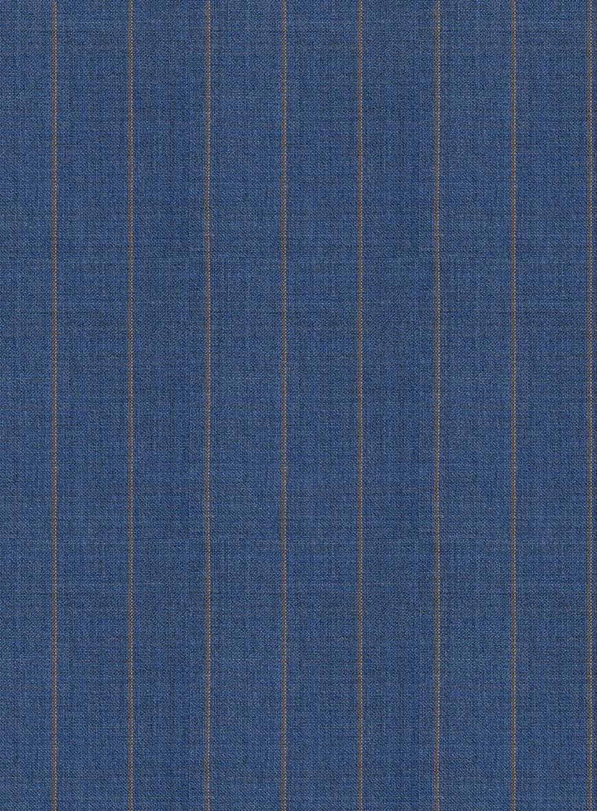 Scabal Cosmopolitan Stripe Flat Blue Wool Suit - Image 8