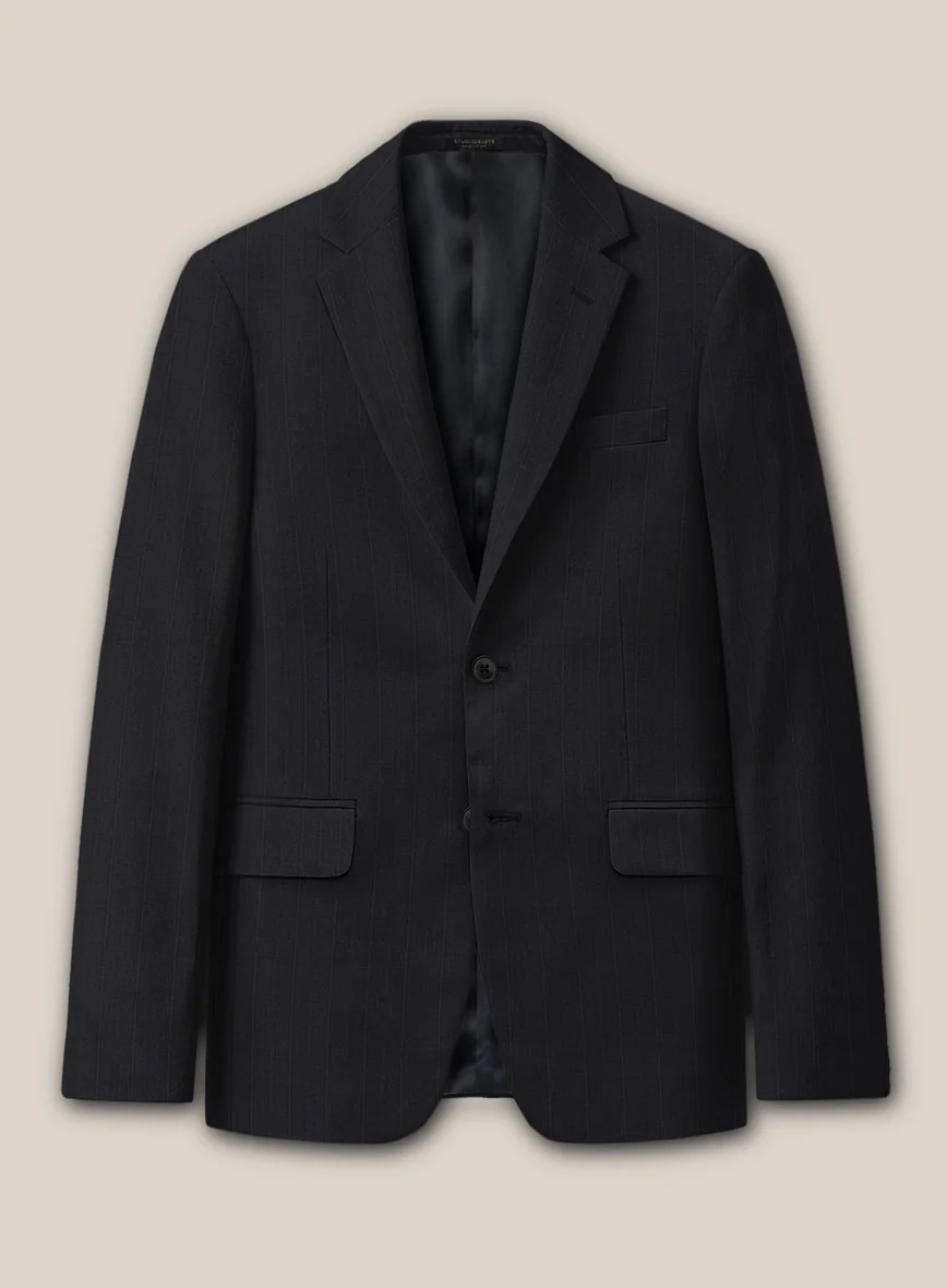 Scabal Cosmopolitan Stripe Gosti Blue Wool Jacket