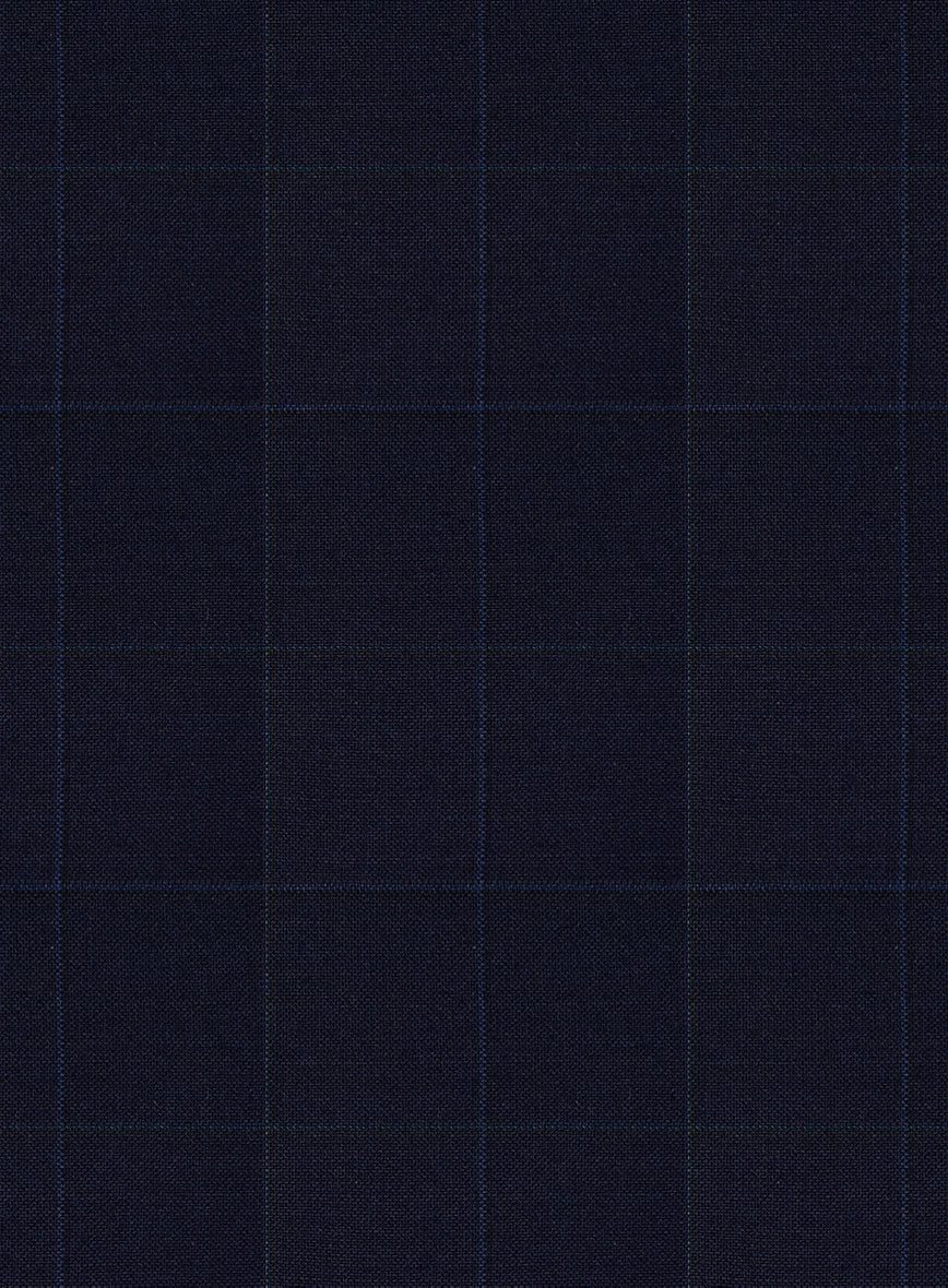 Scabal Cosmopolitan Windowpane Dark Blue Wool Suit - Image 8