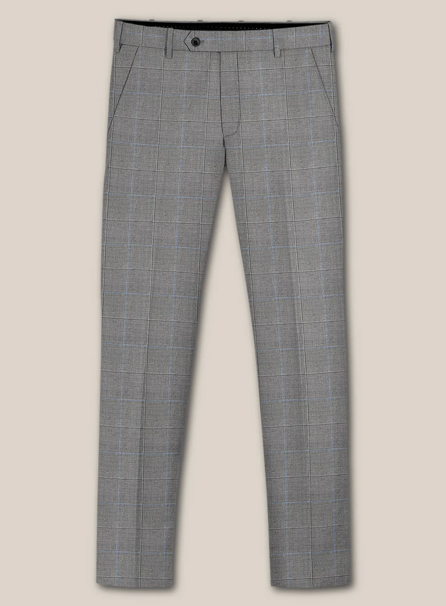 Scabal Cosmopolitan Windowpane Gray Wool Suit - Image 5