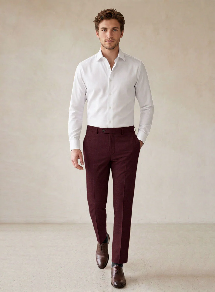 Scabal Cosmopolitan Wine Wool Pants - Image 3