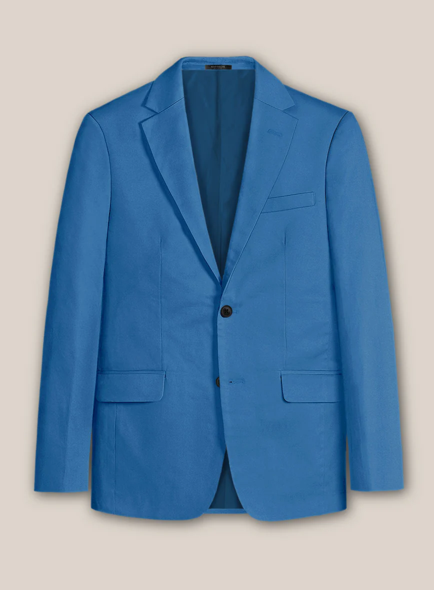Scabal Crystal Blue Cotton Stretch Jacket