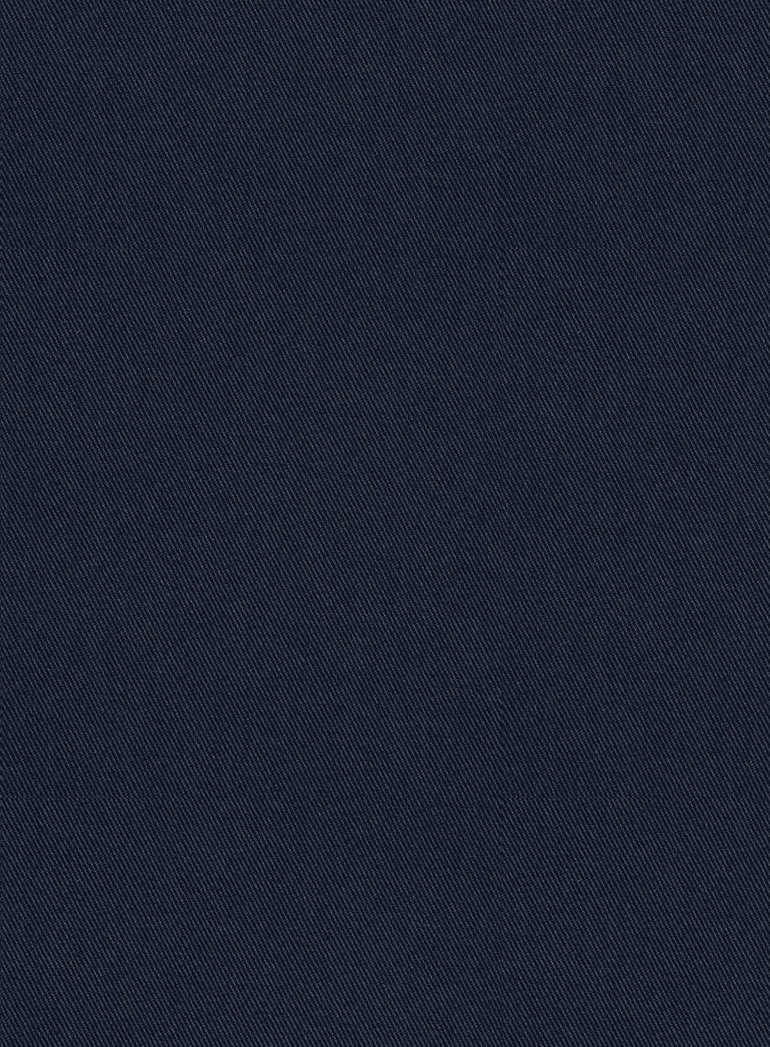 Scabal Dark Navy Cotton Stretch Pants - Image 4