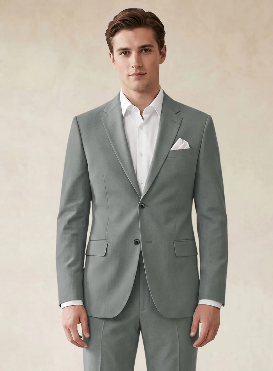 Scabal Gray Cotton Stretch Suit - Image 3
