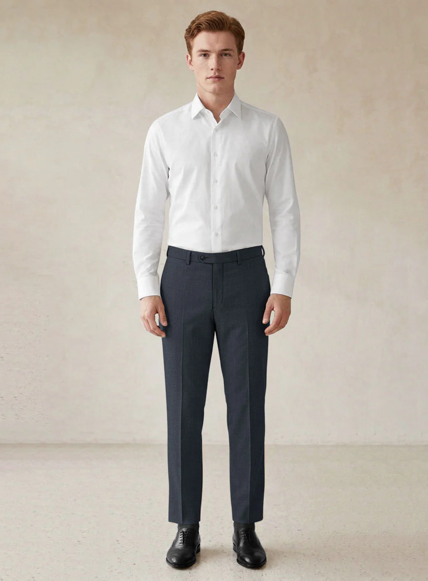 Scabal Isin Twill Blue Wool Pants - Image 3