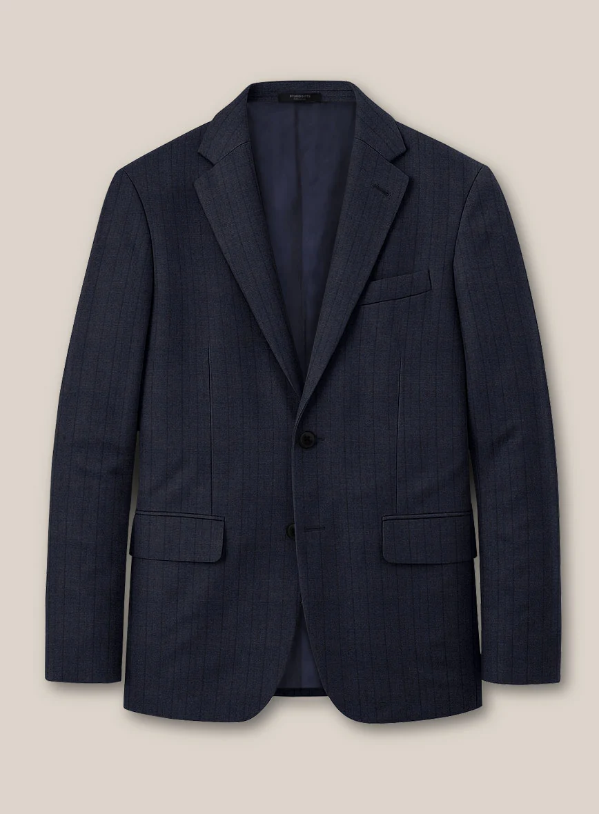 Scabal Londoner Allamo Stripe Blue Wool Suit - Image 5