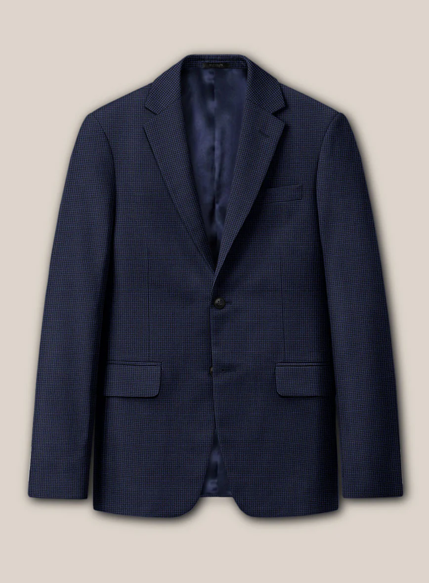 Scabal Londoner Asario Grid Blue Wool Jacket