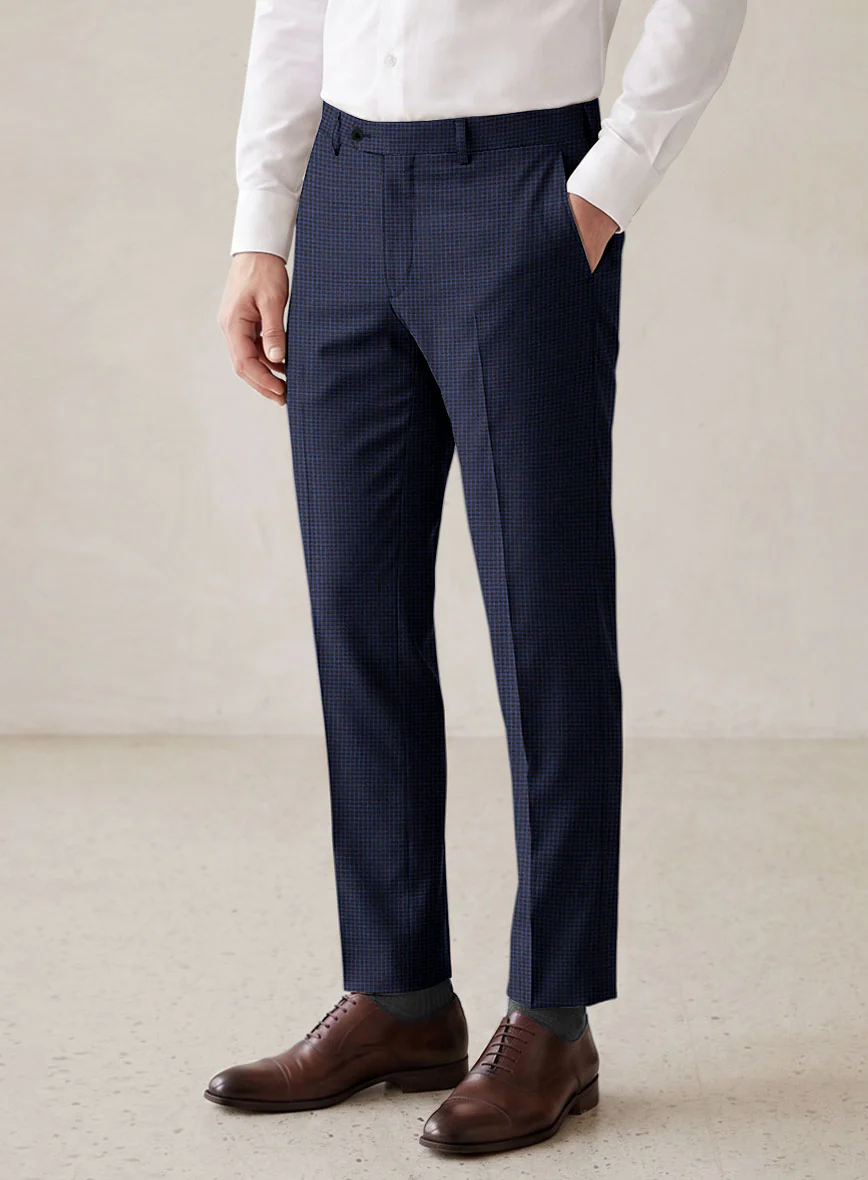 Scabal Londoner Asario Grid Blue Wool Suit - Image 6
