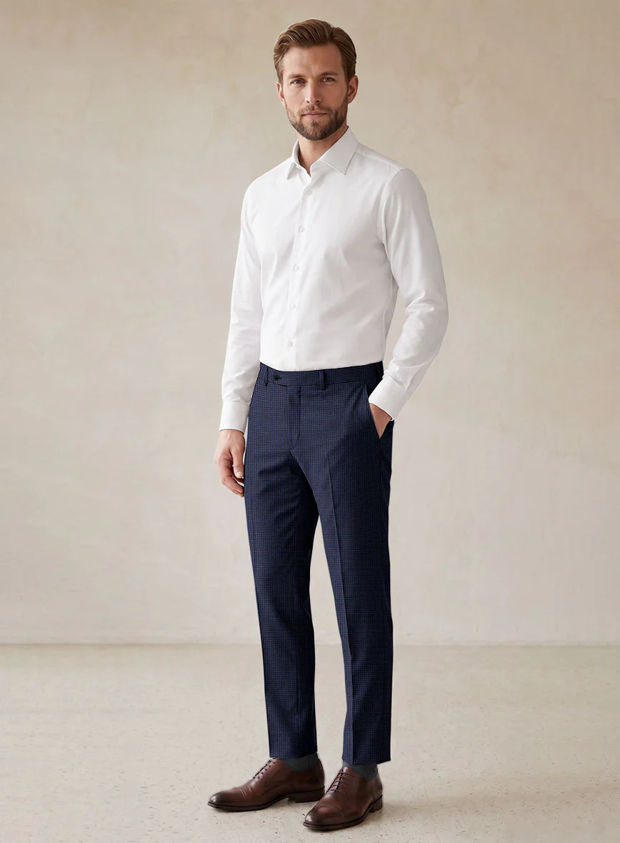 Scabal Londoner Asario Grid Blue Wool Suit - Image 7
