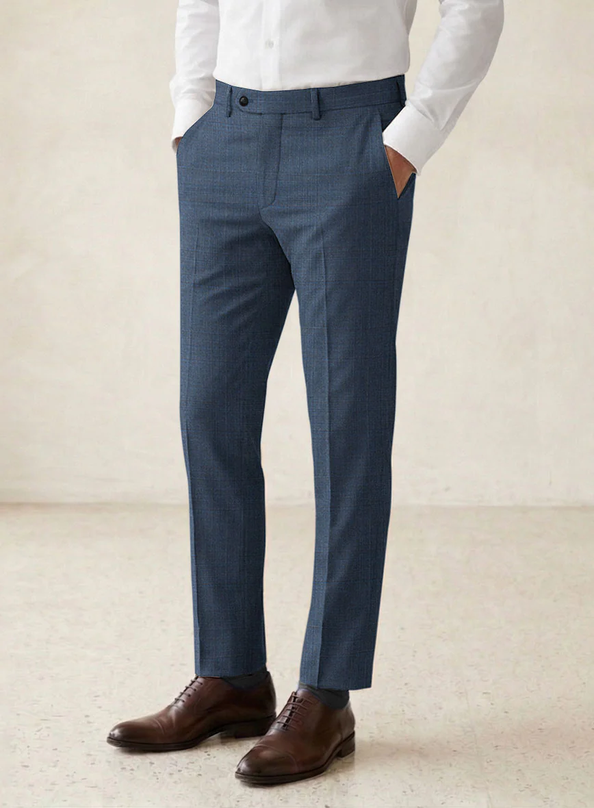 Scabal Londoner Blasi Checks Blue Wool Suit - Image 6