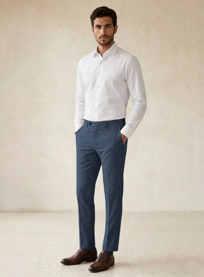Scabal Londoner Blasi Checks Blue Wool Suit - Image 7