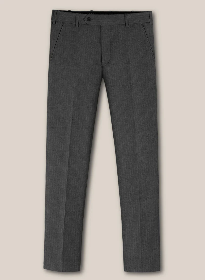 Scabal Londoner Casiri Stripe Charcoal Wool Suit - Image 5