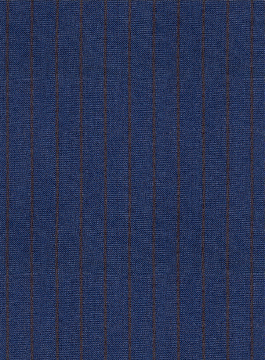 Scabal Londoner Deli Stripe Blue Wool Suit - Image 8