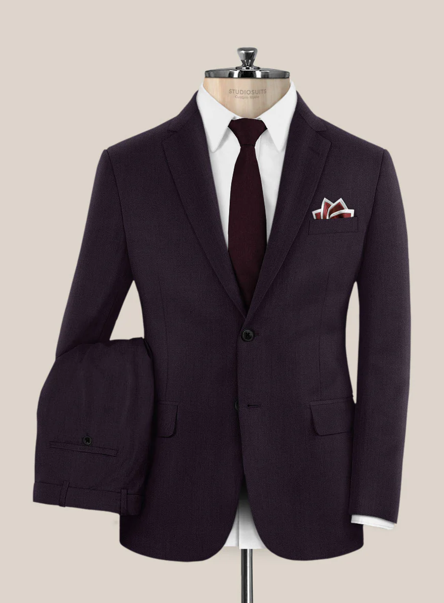 Scabal Londoner Eggplant Wool Suit - Image 2