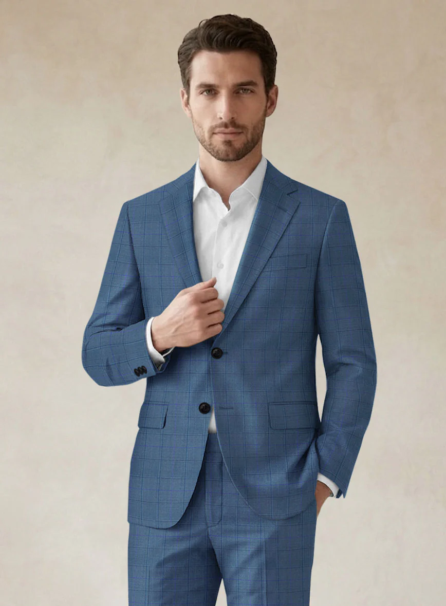 Scabal Londoner Glen Blue Wool Jacket - Image 2