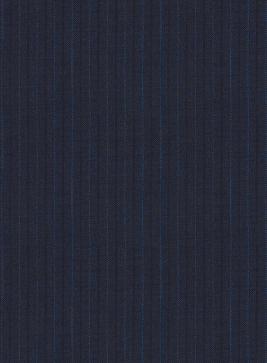 Scabal Londoner Jaspal Stripe Blue Wool Pants - Image 4