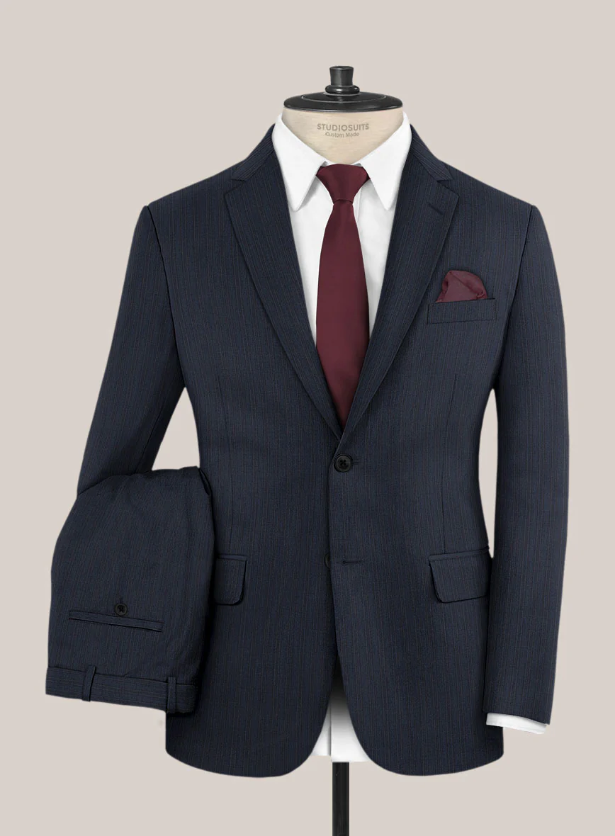 Scabal Londoner Jolge Stripe Blue Wool Suit - Image 2