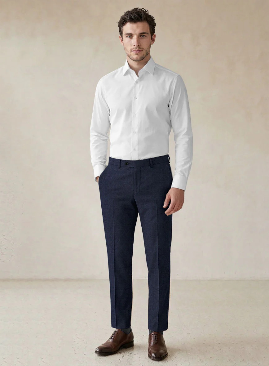 Scabal Londoner Mirage Blue Wool Pants - Image 3
