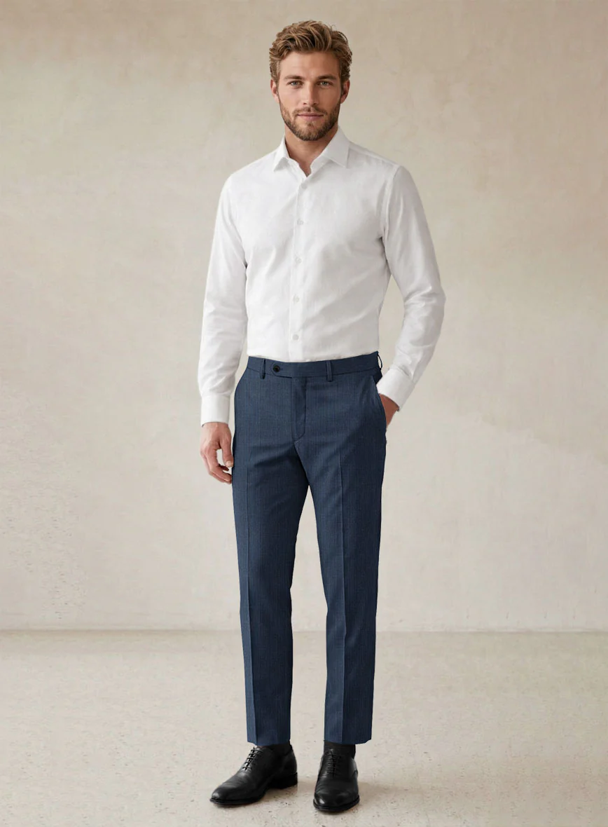 Scabal Londoner Rez Stripe Blue Wool Suit - Image 8