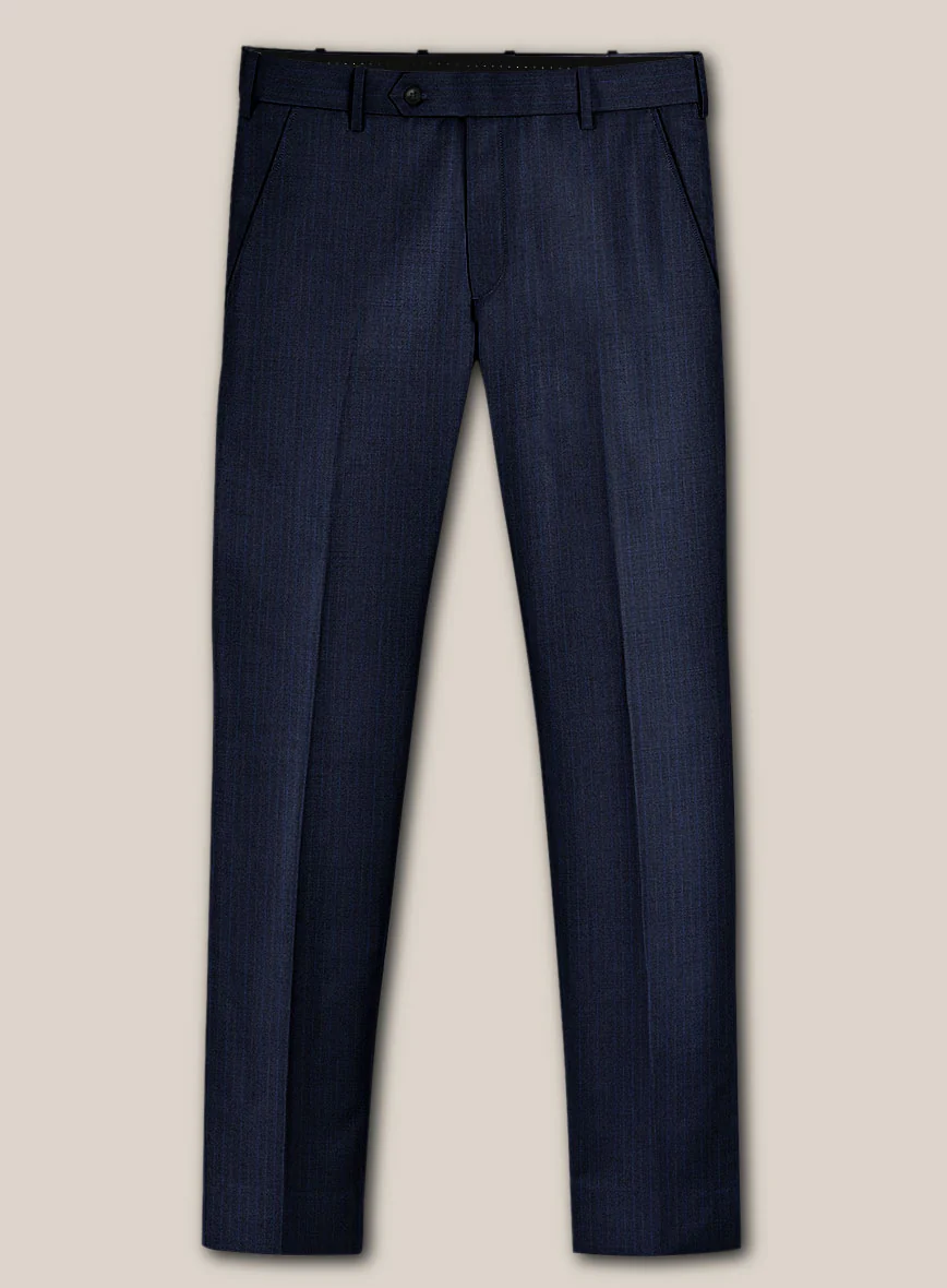 Scabal Londoner Sarcos Stripe Blue Wool Suit - Image 5