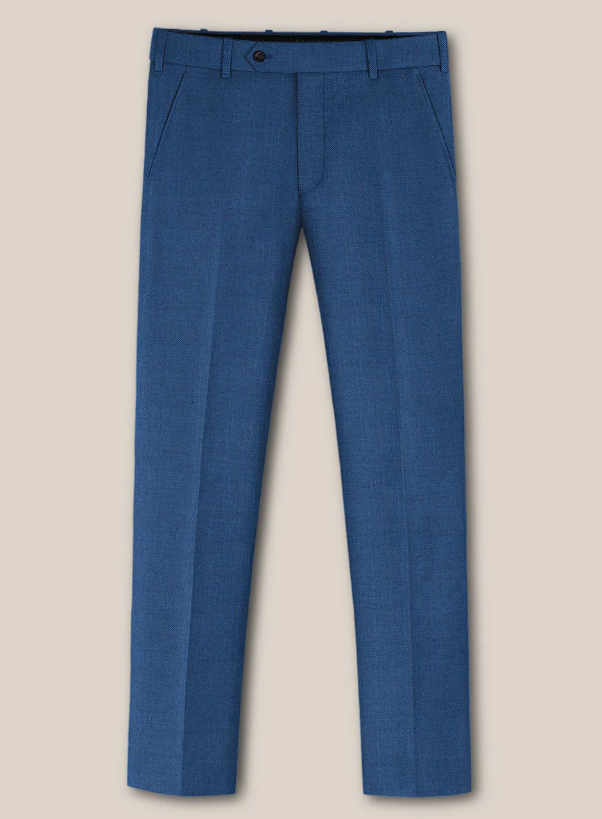 Scabal Londoner Twill Blue Wool Pants - Image 2