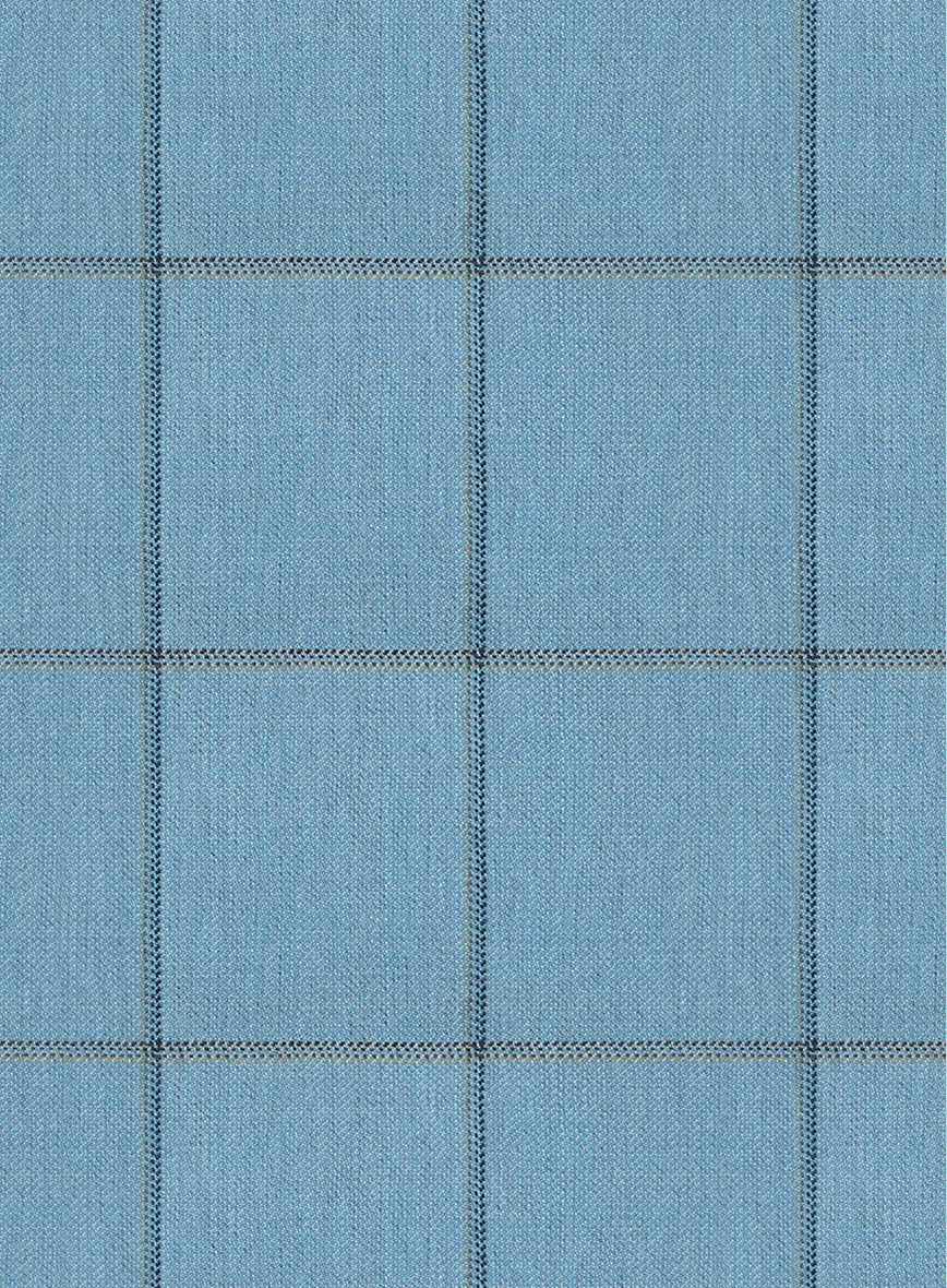 Scabal Londoner Windowpane Blue Wool Pants - Image 4