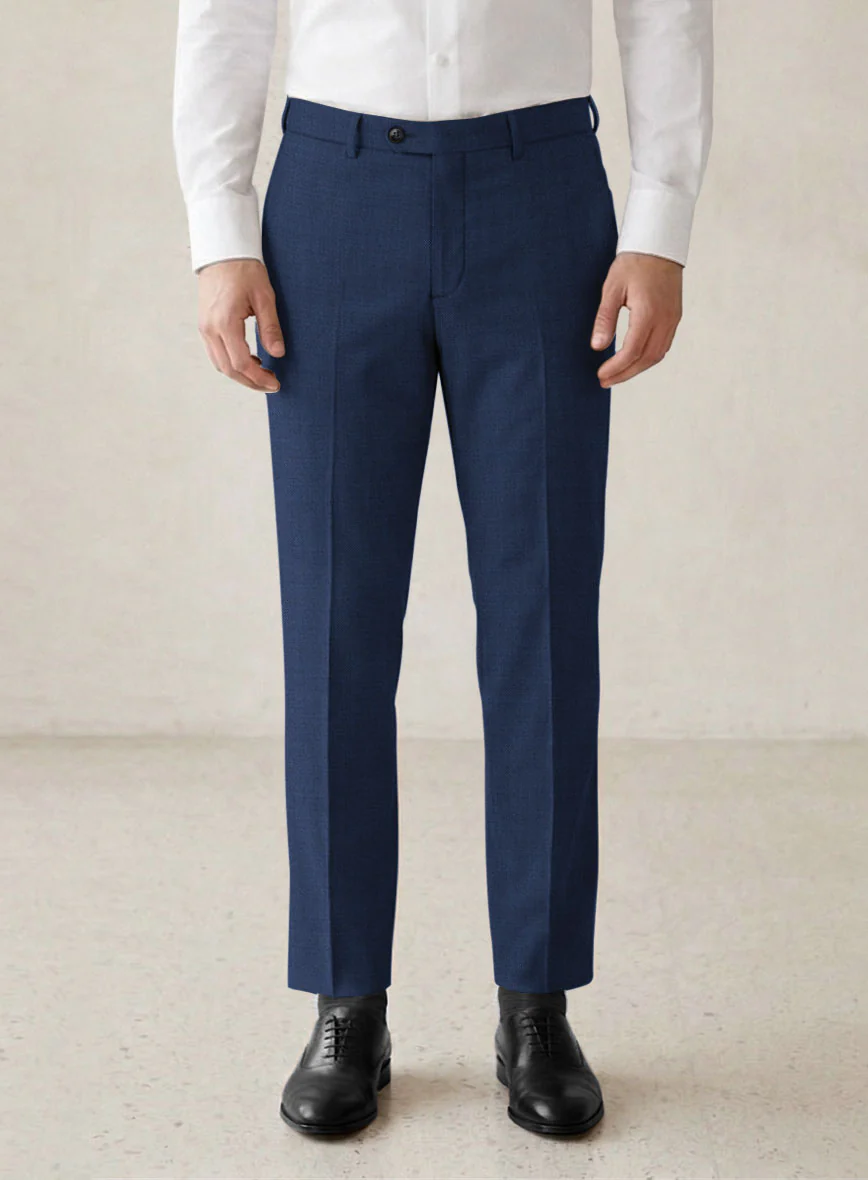 Scabal Lucin Twill Blue Wool Pants