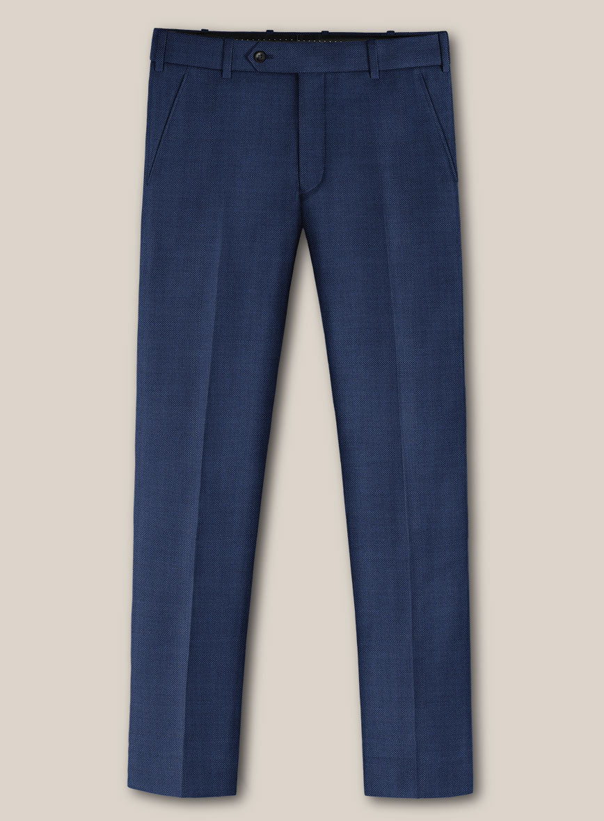 Scabal Lucin Twill Blue Wool Pants - Image 2