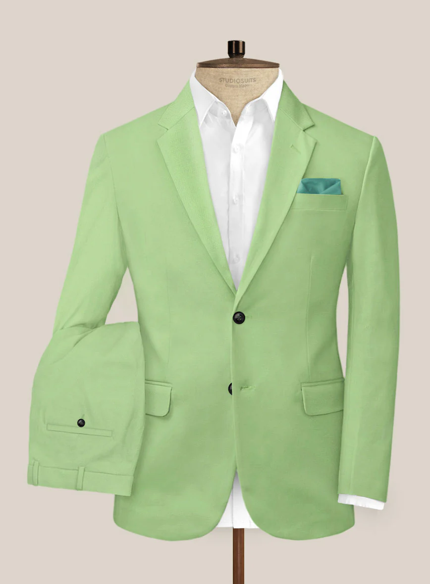 Scabal Nasty Green Cashmere Cotton Suit - Image 2