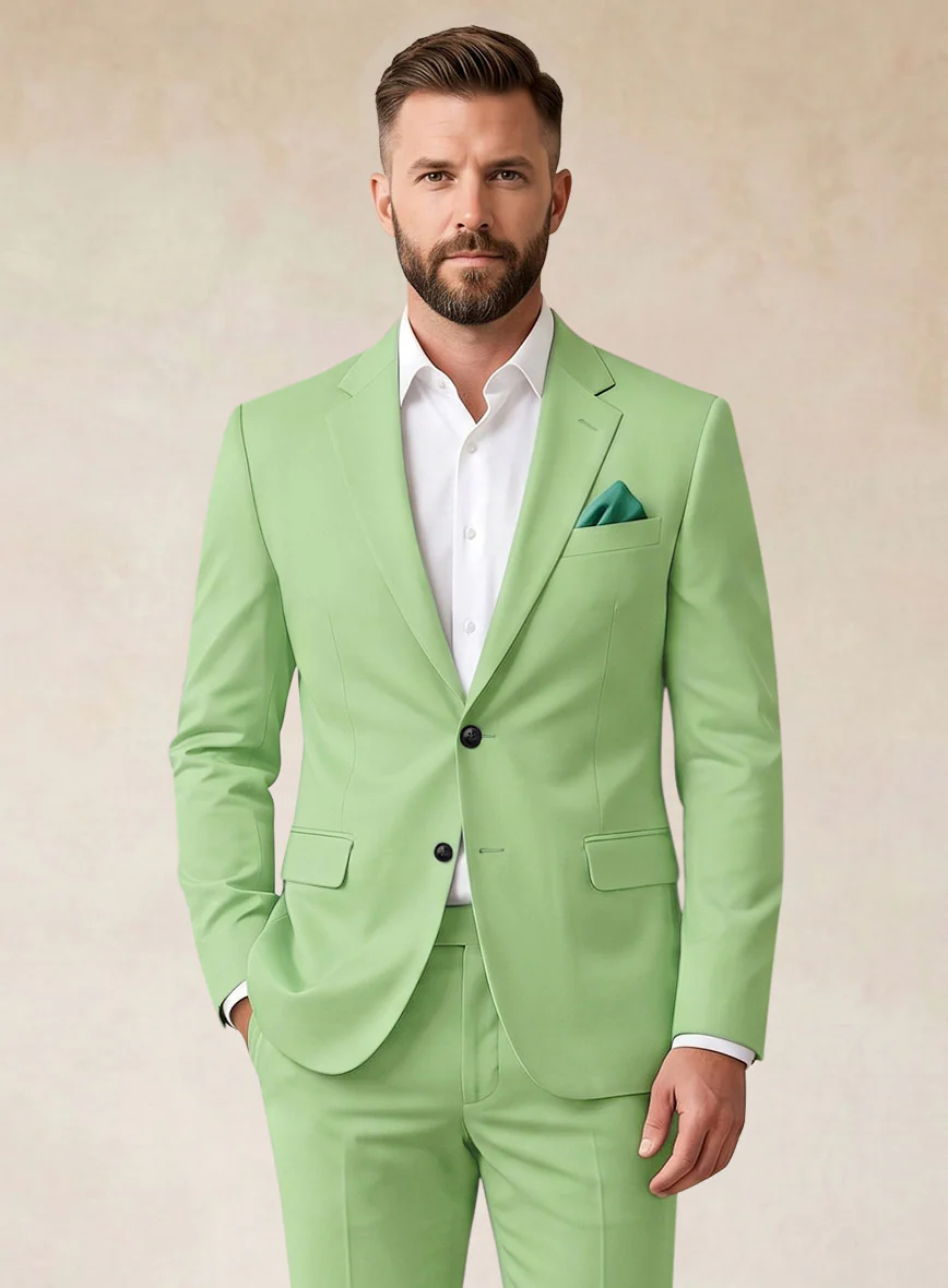 Scabal Nasty Green Cashmere Cotton Suit - Image 3