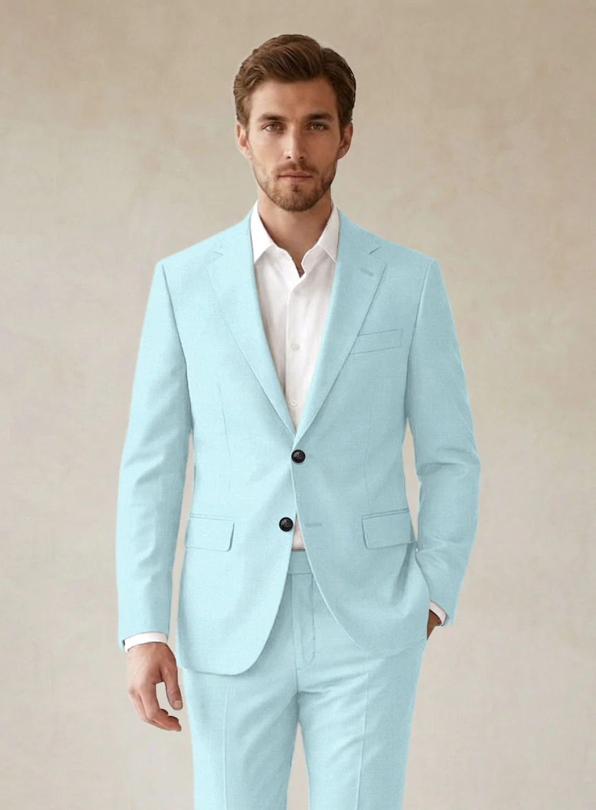Scabal Pale Blue Wool Suit - Image 3