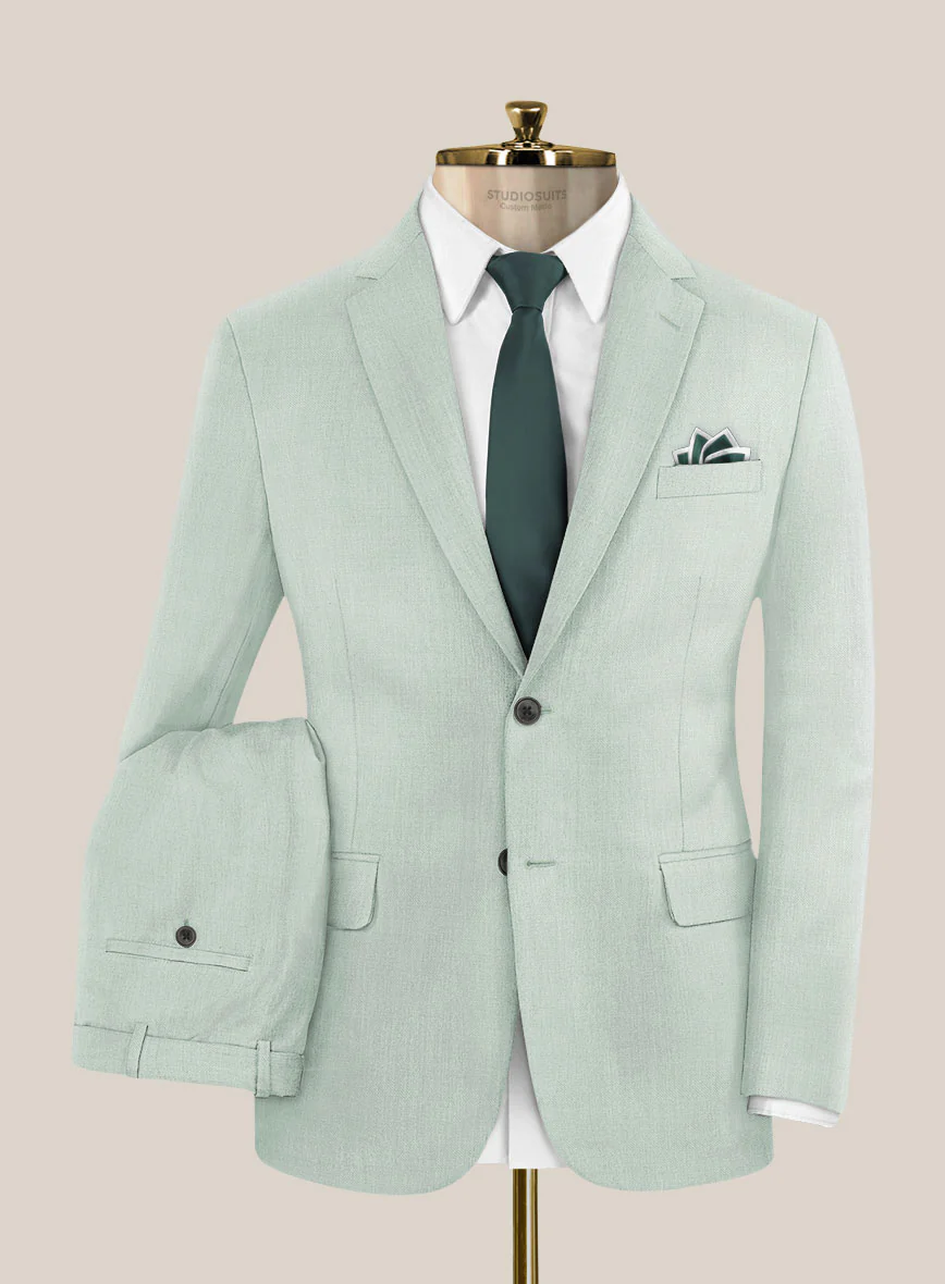 Scabal Pale Green Wool Suit - Image 2
