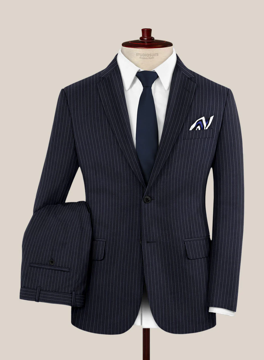 Scabal Paqui Stripe Blue Wool Suit - Image 2