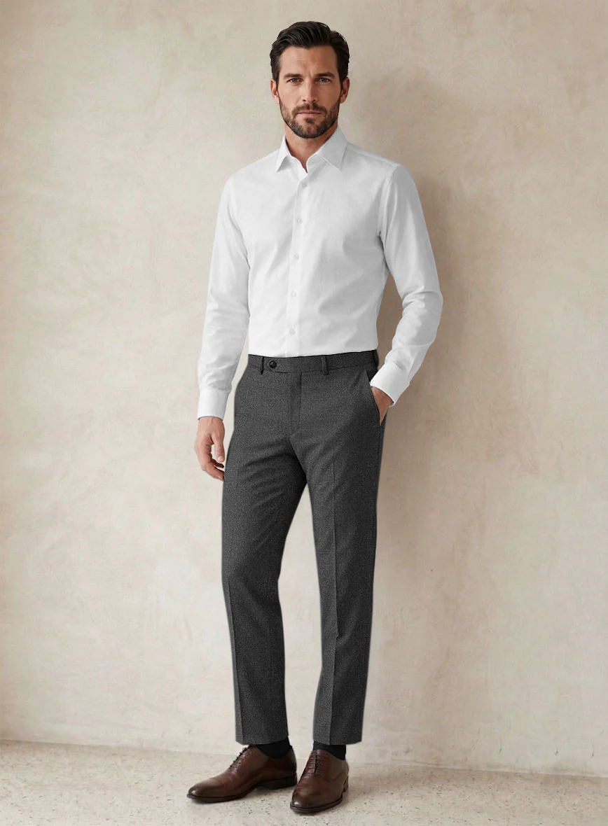 Scabal Parto Mid Gray Wool Pants - Image 3