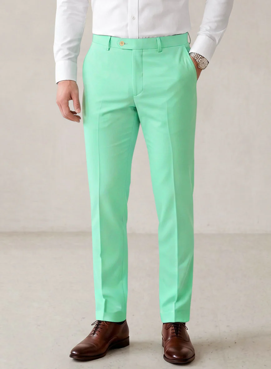 Scabal Pastel Green Cotton Stretch Pants