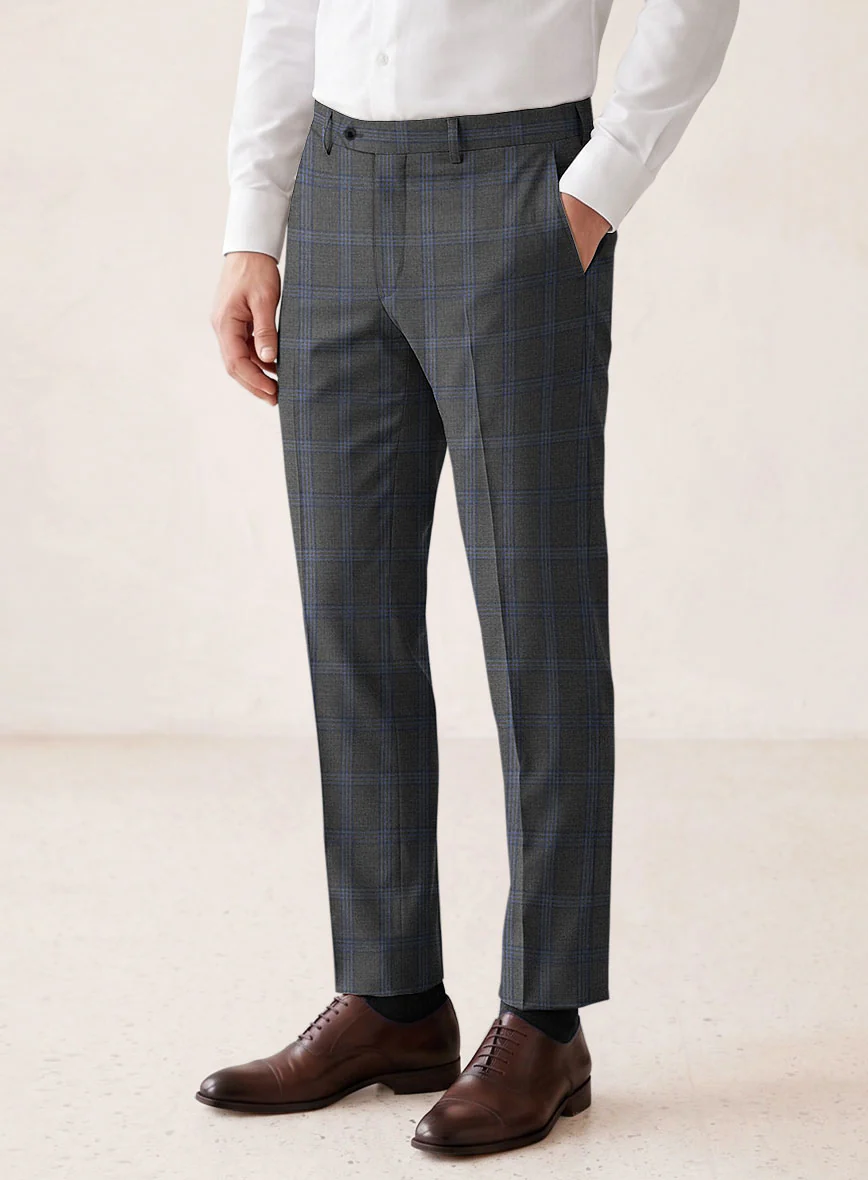 Scabal Quart Checks Gray Wool Suit - Image 6