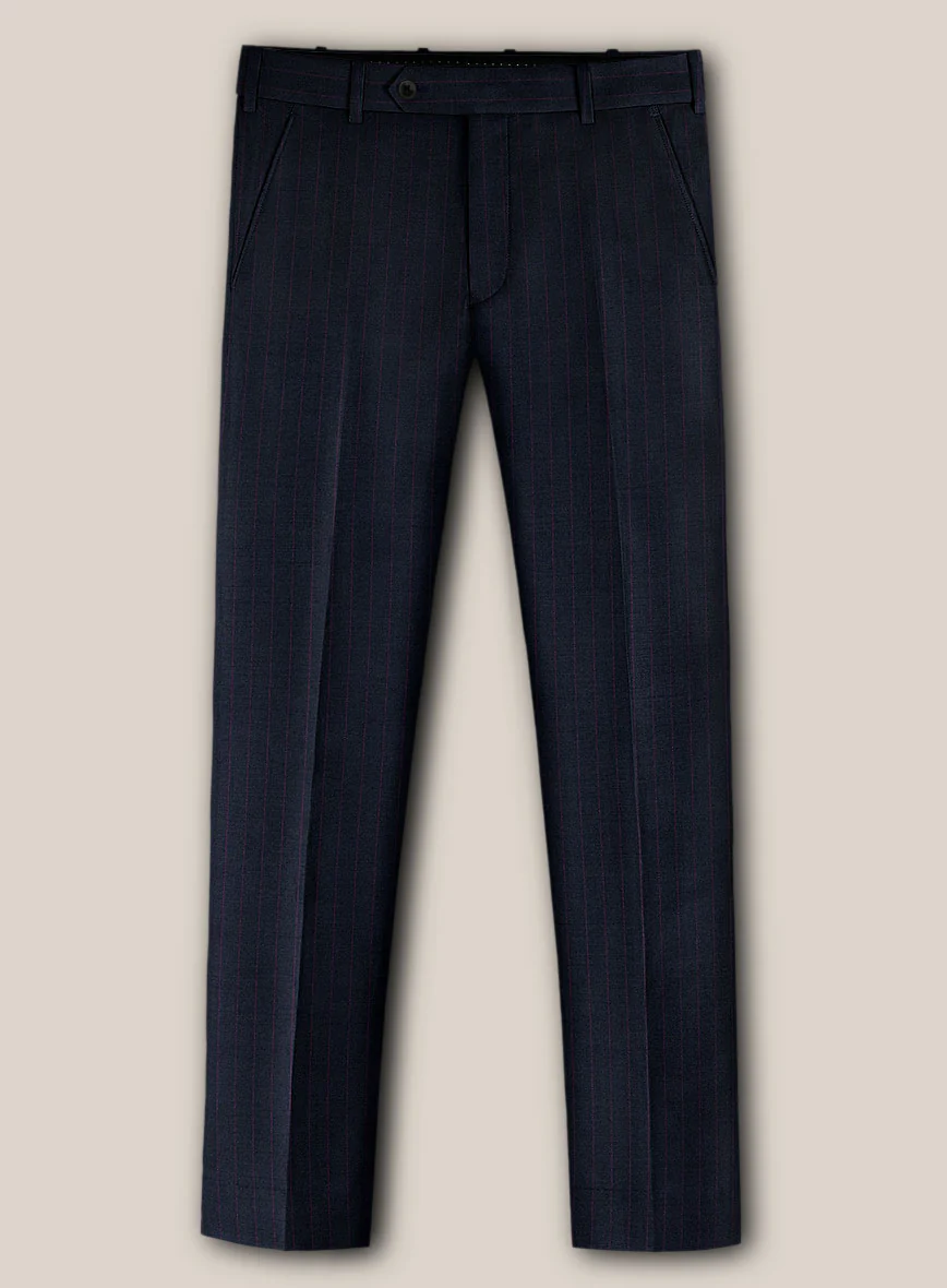 Scabal Rejo Stripe Blue Wool Suit - Image 5