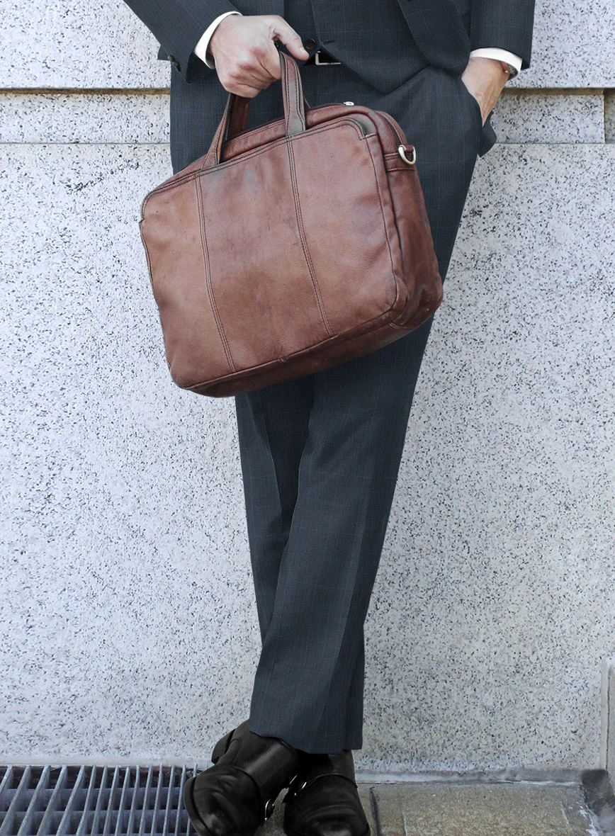 Scabal Sanco Checks Blue Wool Pants - Image 2