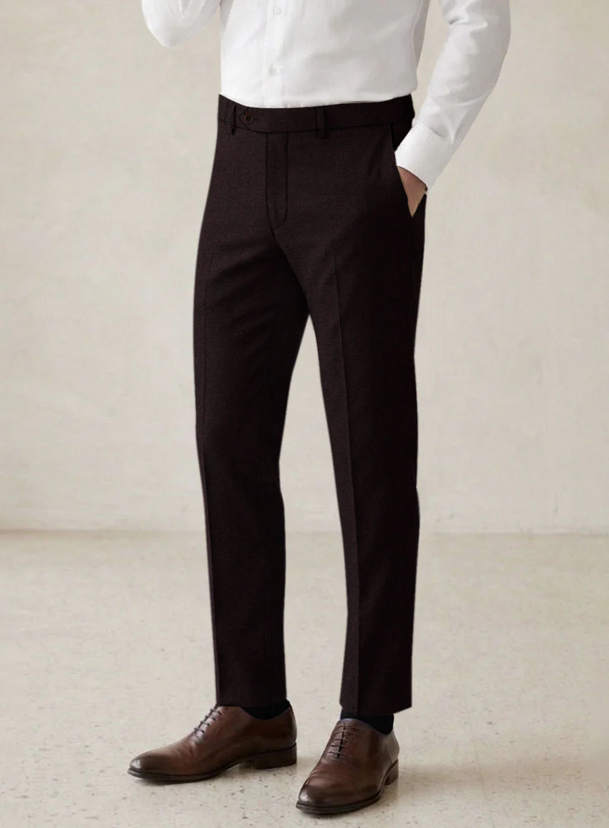 Scabal Sapphire Herringbone Wine Wool Suit - Image 6