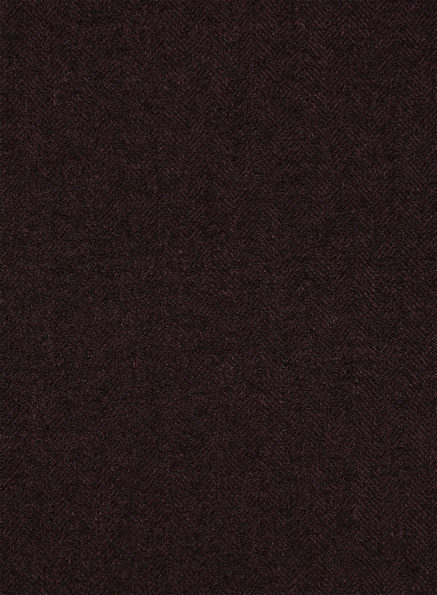 Scabal Sapphire Herringbone Wine Wool Suit - Image 8