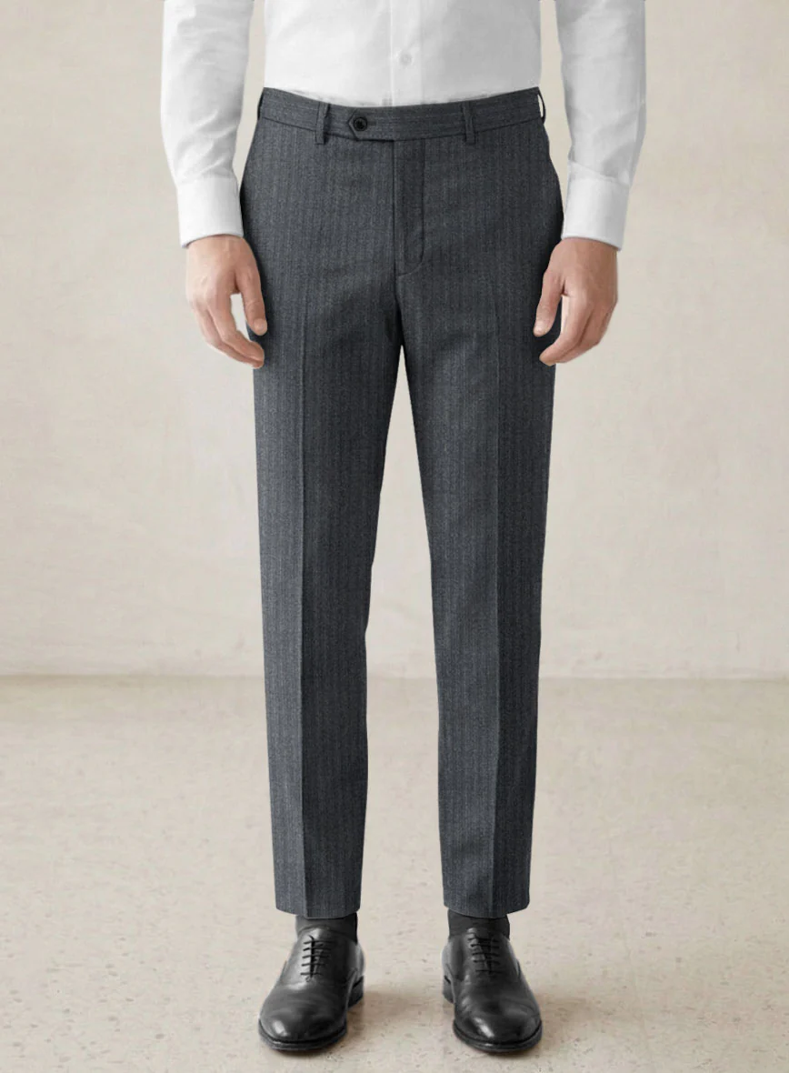 Scabal Sapphire Pinstripe Gray Wool Suit - Image 6