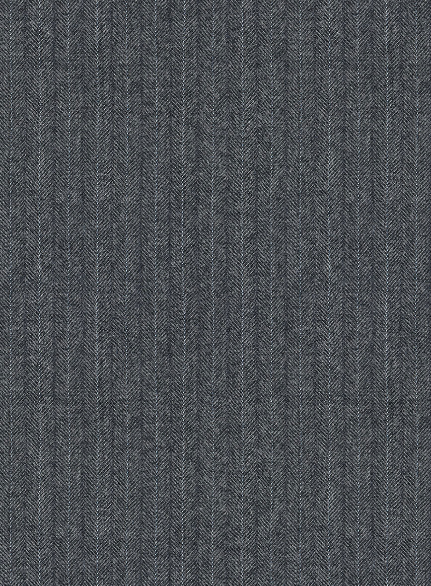 Scabal Sapphire Pinstripe Gray Wool Suit - Image 8