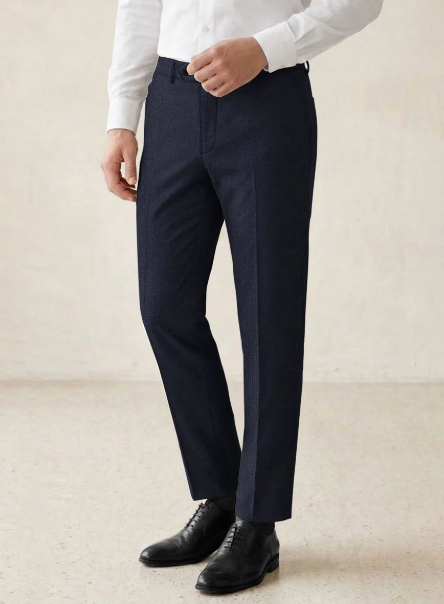Scabal Sapphire Yaime Blue Wool Pants